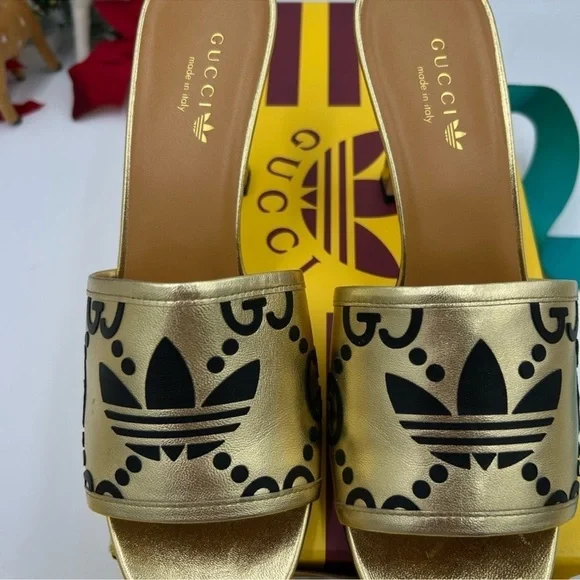 Women’s Gucci X Adidas slide sandal size 39 made in Italy - Picture 8 of 9